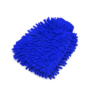 Unique Bargains Durable Practical Microfiber Car Wash Glove Mitt Anti  Scratch Blue 