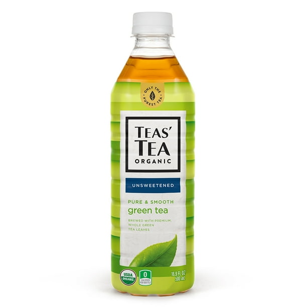 Teas' Tea Unsweetened Pure Green Tea, 16.9 Ounce (Pack of 12), Organic
