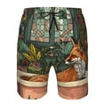 thumbnail image 3 of Logiee Fox Bathtub Floral Art Print Mens Swim Trunks Quick Dry Board Shorts,Breathable Hawaii Beach Shorts Swimwear Bathing Suits-Medium, 3 of 6