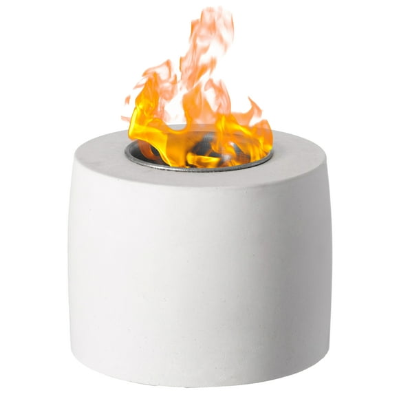 Round Mini Tabletop Fire Pit | Rubbing Alcohol Fireplace Indoor Outdoor Portable Fire Concrete Bowl Pot Fireplace