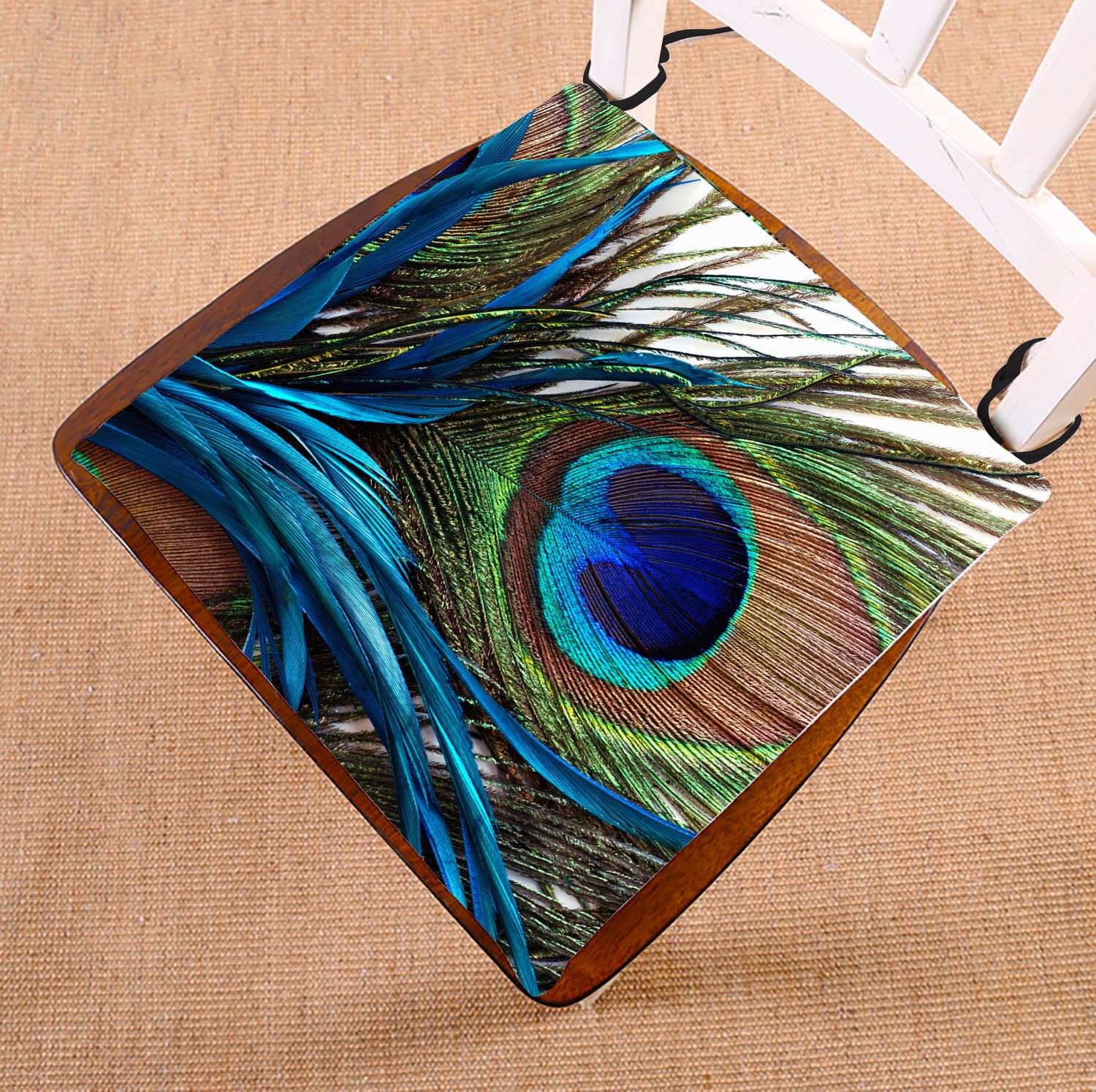 GCKG Peacock Chair Cushion,Peacock Chair Pad Seat Cushion Chair Cushion