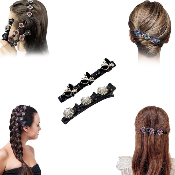 Pinzas para el cabello trenzadas Simplicity, pinzas para el cabello trenzadas con piedras de cristal brillantes, pinzas para el cabello trenzadas para mujeres, pinzas para el cabello trenzadas Beneath