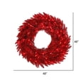 thumbnail image 2 of Vickerman 48" Tinsel Red Fir Artificial Christmas Wreath, Red Dura-Lit LED lights., 2 of 2