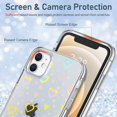 thumbnail image 4 of FYBTO for Heart Case for iPhone 11 Clear Holographic Heart Phone Case, Color Shifting Reflective Heart Pattern Laser Case Protective Shockproof Hard PC & Soft TPU Bumper Cover Women Girls,, 4 of 6