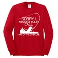 thumbnail image 2 of Missed Your Call Fishing Line Joke Fishing Mens Long Sleeve Shirt, Red, Small, 2 of 3