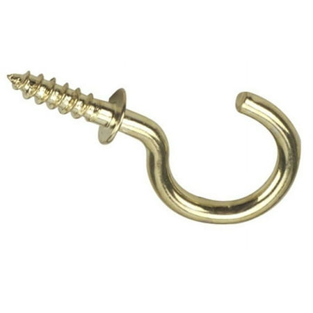 

1-1/2 Cup Hook w/ Shoulder Brass Plated (100 PER BAG)