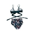 thumbnail image 3 of Seyurigaoka Female Spaghetti Strap Bikini Tops+ Leopard Print Bikini Panties, 3 of 9