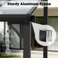 thumbnail image 6 of NETAJE 14'x10' Wall Mounted Gazebo Awnings, Outdoor Permanent Hardtop Aluminum Pergola with Polycarbonate Roof for Backyard, Decks, Patio, 6 of 8
