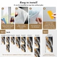 thumbnail image 6 of Black Golden Window Privacy Film, Marble Aesthetics Modern Ink Painted Static Cling UV Sun Blocking Heat Control Window Tint Day and Night, Non-Adhesive One Way Windows Privacy Cover 17.7''x78.7'', 6 of 7