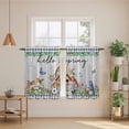 thumbnail image 2 of Spring Botanical Tier Curtains 54 Inch Length, Vintage Black Plaid Brown Wooden Grain Cafe Short Curtains for Bathroom Over Sink, Small Kitchen Curtain Light Filtering Drapes 2 Panels 27.5"Wx54"L, 2 of 8