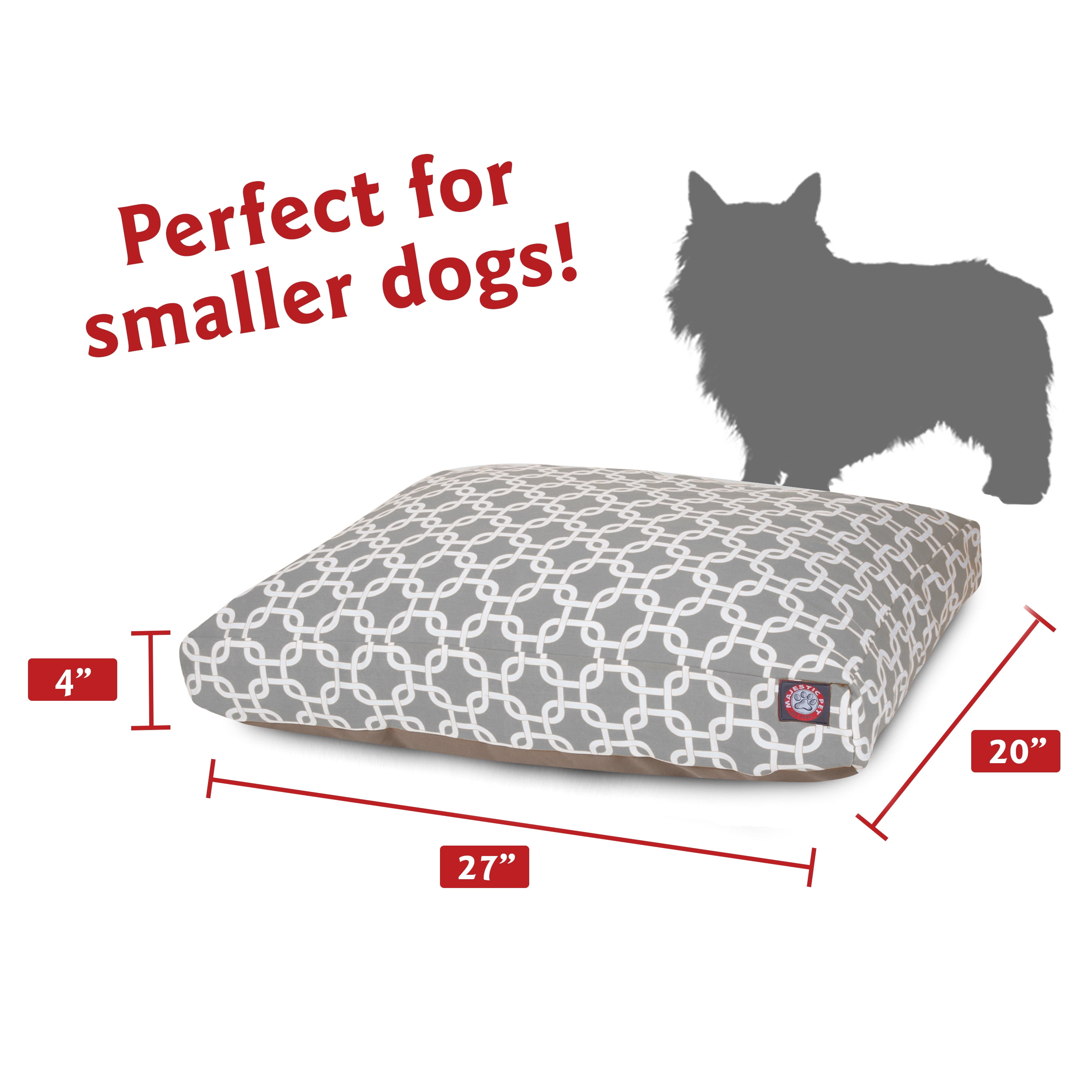 Majestic Pet | Links Rectangle Pet Bed For Dogs, Removable Cover, Gray, Small