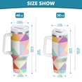 thumbnail image 6 of Yayeee 30oz Double-Wall Insulated Stainless Steel Tumbler with Handle Bottle, Abstract Geometric, 6 of 8
