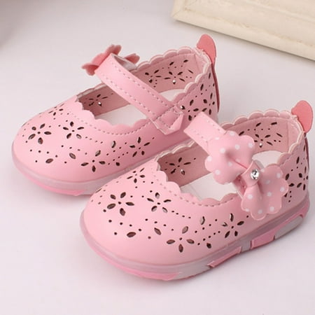 

Baby shoes Princess Girls Baby Sun Hallow Bow Knot Light Beach Sandals Girl Cute Soft Shoes CHMORA