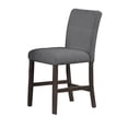 thumbnail image 2 of Ghy 25 Inch Dining Side Chair Set of 2, Gray Textured Upholstery, Brown, 2 of 6