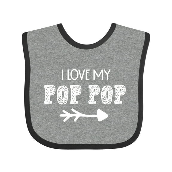Inktastic I Love My Pop Pop with Arrow Boys or Girls Baby Bib