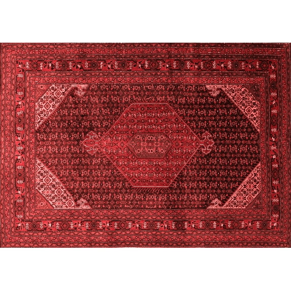 Ahgly Company Machine Washable Indoor Rectangle Persian Red Traditional Area Rugs, 6' x 9'