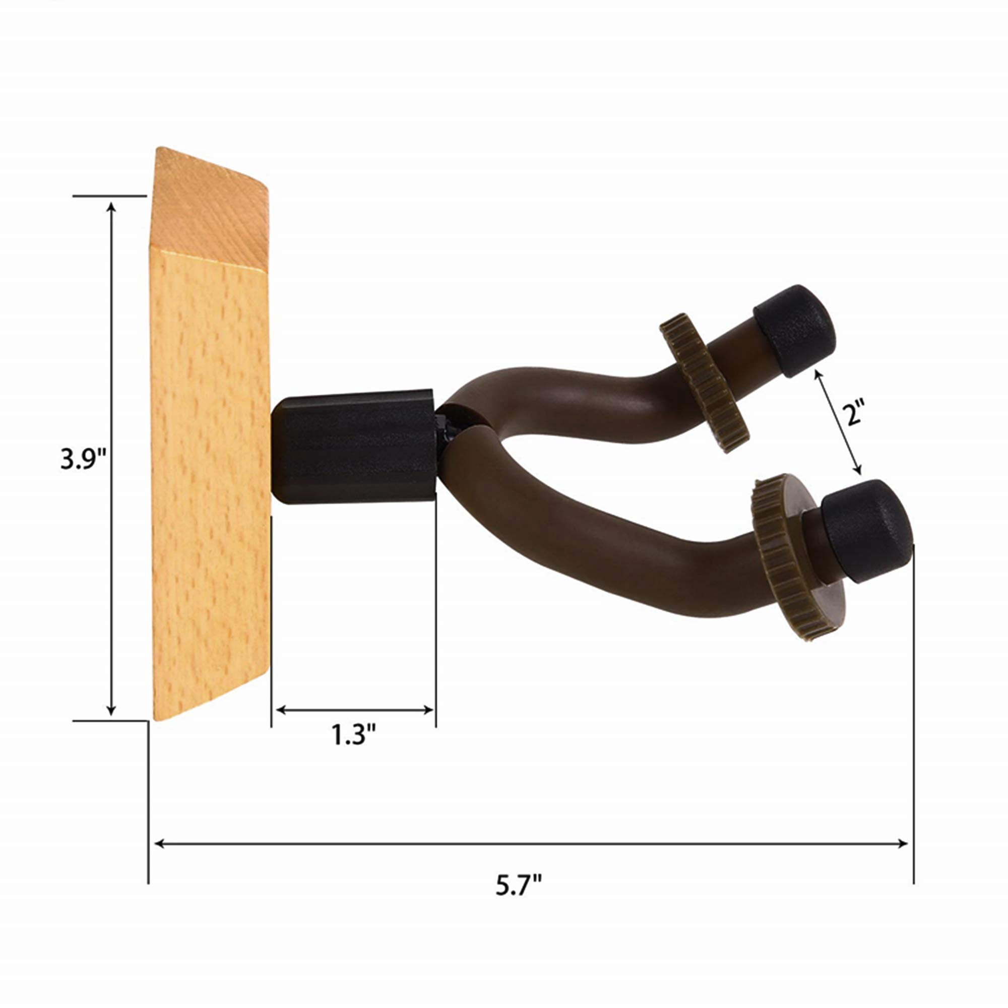 Guitar Hanger Wall Mount 6 Pack  Hardwood Hangers Hooks Holder Stand Display With Screws - Easy To Install Fits Bass Mandolin Banjo