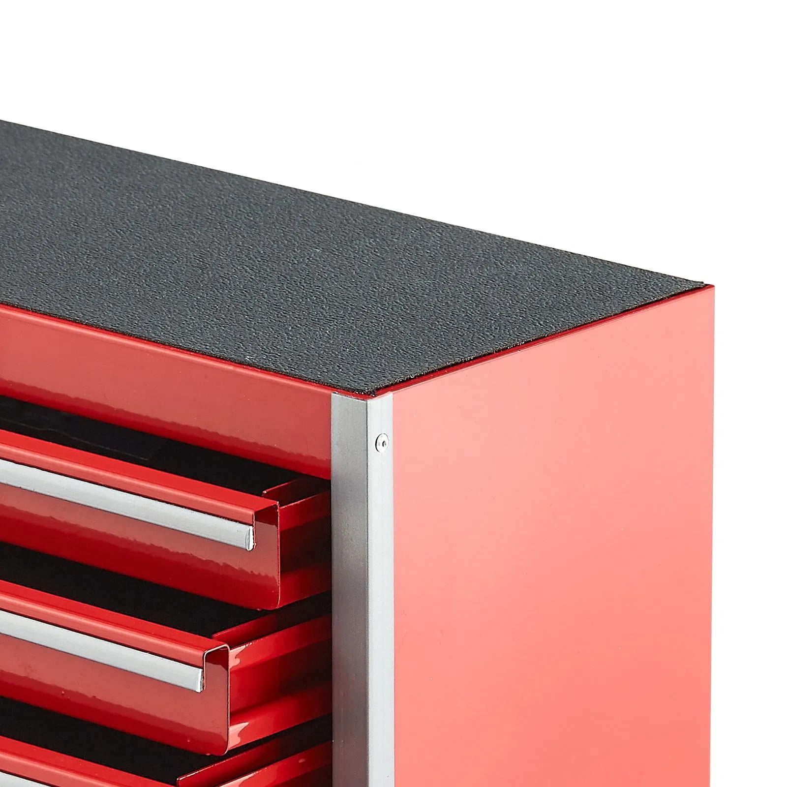 Metal Tool Box, 8.6-inch, Portable Metal Tool Box with 5 Drawers, Small Tool Chest with EVA Liners and PP Feet Pads, Heavy-Duty Steel With Ball Bearing Opening and Powder Coated Finish, Red