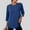 Dark Blue plus size women's t-shirt 3/4 sleeve a1, variant on Women's Plus Size T-Shirt 3/4 Sleeve Round Neck Casual Basic Tee Curved Hem Solid Top Travel Outfit Clothes, Mint Green 2XL