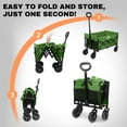 thumbnail image 6 of Collapsible Wagon 352LBS Capacity, Foldable Large Carts, Heavy Duty Outdoor Folding Cart with All-Terrain Wheels, Utility Garden Beach Wagon with Storage Bag Green, 6 of 6