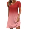 thumbnail image 2 of YHAJDS Short Sleeve V Neck Dress for Women Summer Casual Sleeve Eyelet Neckline Maxi Dress, 2 of 5