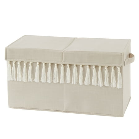 UPC: 0846480090984 | Boho Fringe Linen Storage Fabric Toy Box by Sweet Jojo Designs