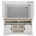 thumbnail image 7 of OKD Farmhouse TV Stand for TVs up to 70", Rustic Entertainment Center with Storage Cabinets & Barn Door & Adjustable Shelf for liveing Room, Antique White, 7 of 7