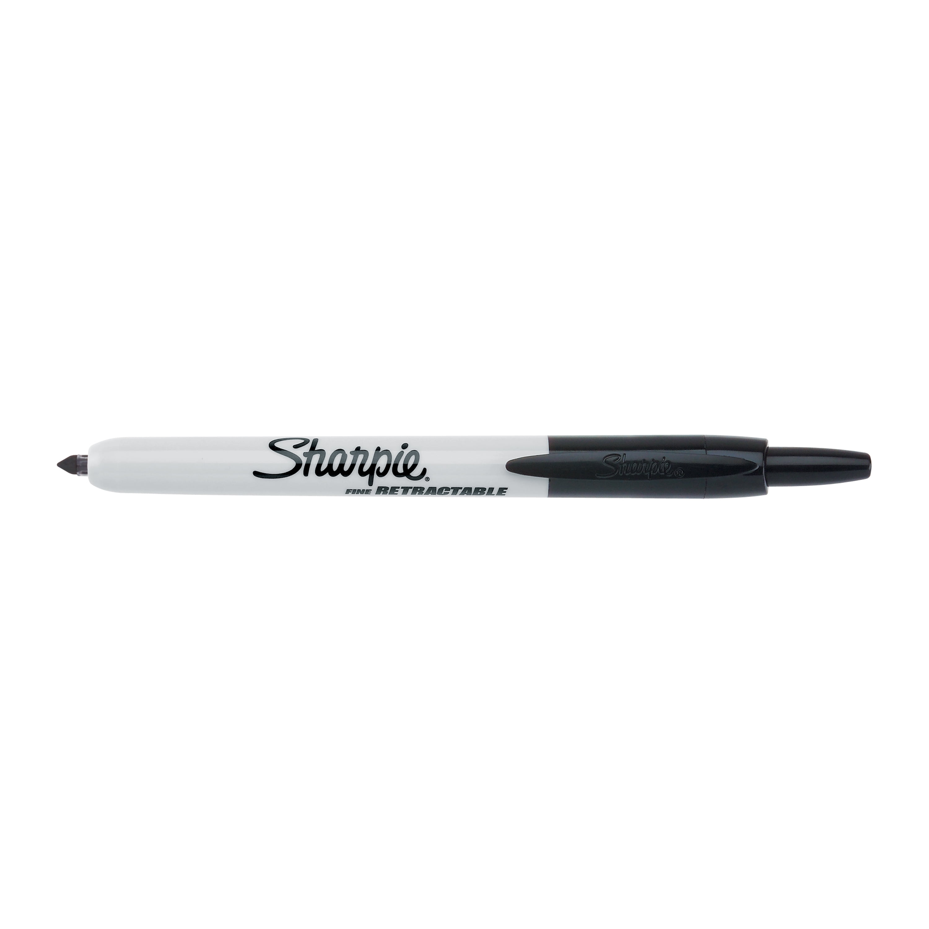  Sharpie Permanent Marker, Retractable Fine Tip - Black :  Office Products