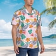 thumbnail image 2 of KLL Men's Hawaiian Shirt Short Sleeve Button Down Beach Shirts-Tropical Plants, 2 of 5