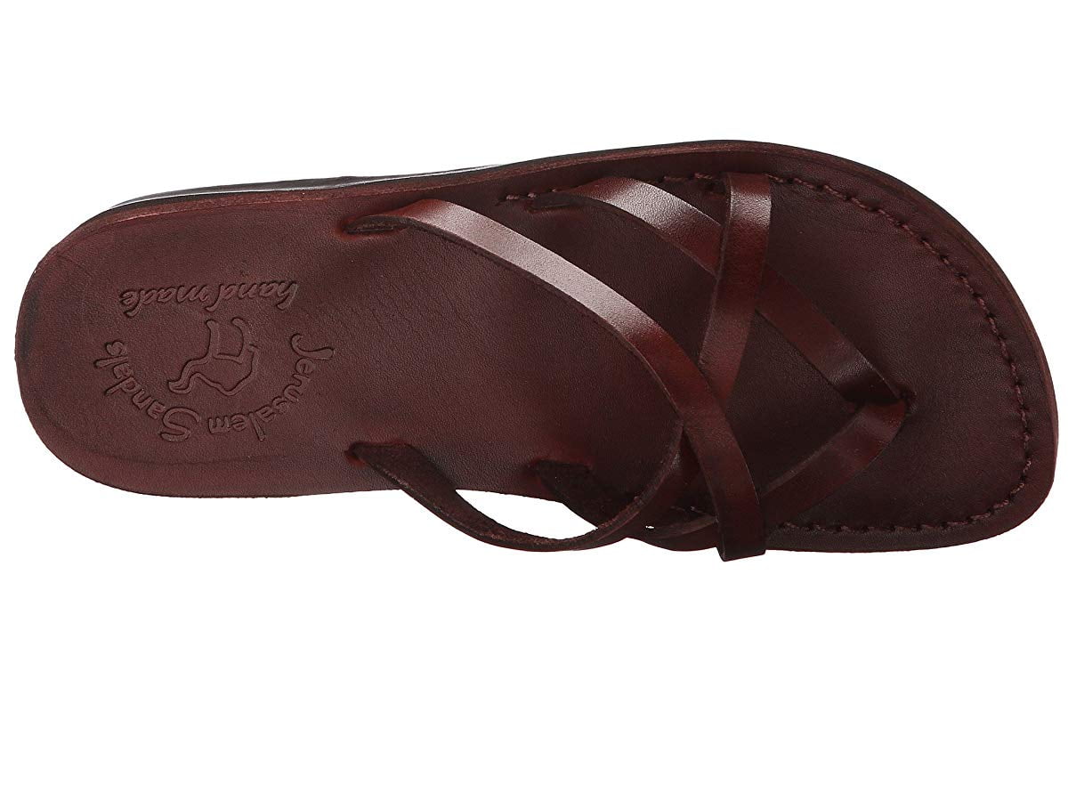 Jerusalem Sandals｜SLIPPERS (NO.28 Tamar Brown) Tamar - Leather Strappy Flip Flop Sandals - Brown