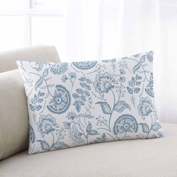 Light Blue Farmhouse Standard Size Pillow Cover,Pillowcase Protectors with Zipper,Breathable Decorative Throw Pillow Case Cover,Retro Botanical Plant Fruit Leaf Pillow Shams for Couch Sofa 20x26Inch