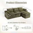 thumbnail image 2 of CARZZI 103" Cloud Modular Sectional Couches for Living Room, Modern L Shaped Boneless Sofa Couch with Ottoman & 2 Lumbar Pillows, Comfy Corduroy Deep Seat 3 Seater Sofa (Emerald) | No Assembly Needed, 2 of 7