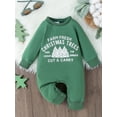 thumbnail image 2 of Infant Baby Girls Boys Christmas Jumpsuit Long Sleeve Crew Neck Letter Christmas Tree Print Onesie Romper, 2 of 7