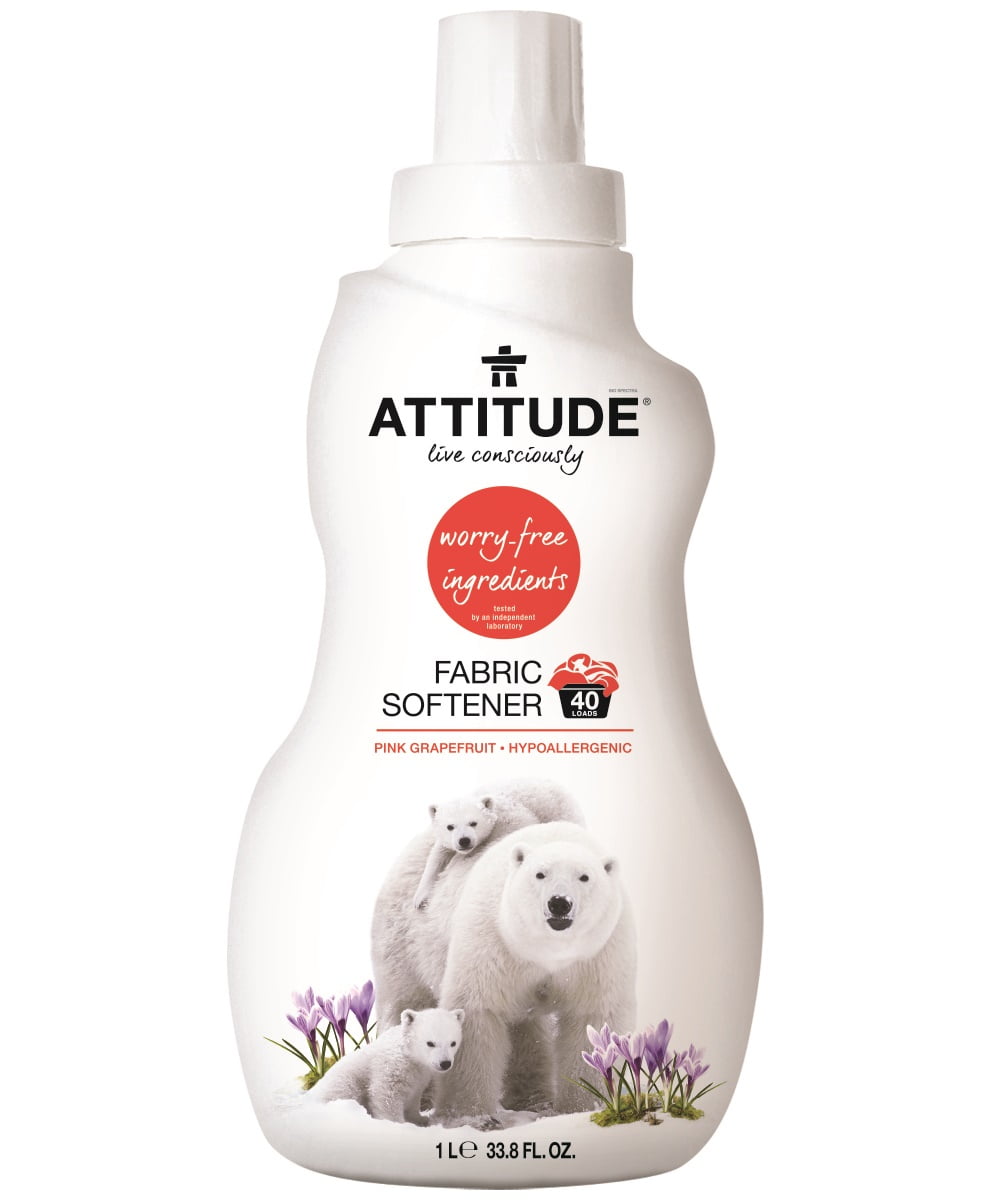 Attitude Fabric Softener, Pink Grapefruit, 33.8 Oz, 40 Loads