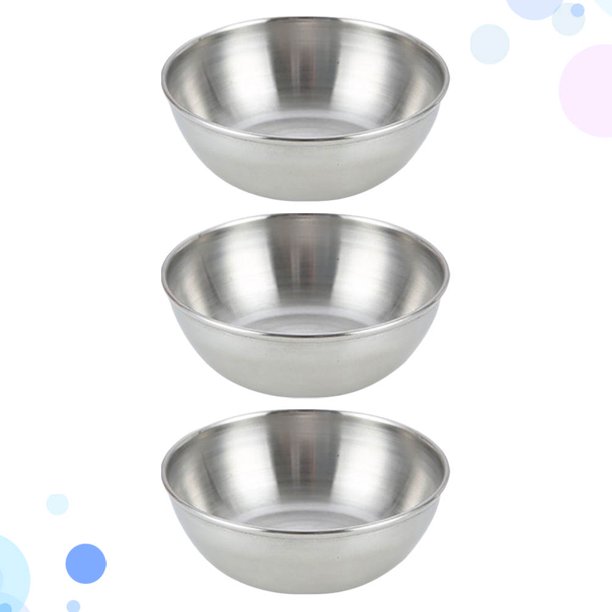 unbranded 3Ud Dishes Para Salsas De Cocina En Acero Inoxidable Resistente Perfectos Para Restaurantes Plata