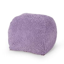 GDF Studio Statham Modern Microfiber Chenille Square Pouf, Lavender