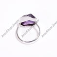 thumbnail image 5 of Natural Raw Amethyst Gemstone Purple Stone 925 Sterling Silver Handmade Statement Ring Jewelry Gift for Her, 5 of 5