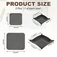 thumbnail image 2 of Uxcell 2 Pcs Leather Valet Tray, Folding Jewelry Tray Organizer Square Travel Dish Plate Desk Organizer for Women and Men Storage Jewelry Keys Wallet Coin (2 Sizes, Gray), 2 of 7