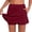 Wine plus size skirt shorts a1, variant on Cagogo Women Plus Size Skirt Shorts High Waisted Flowy Casual Solid Loose Double Layer Shorts Skirt Elastic Waist Summer Lounge Sport, Army Green L