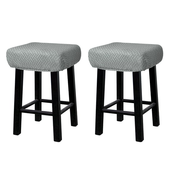 2pcs Stool Covers Rectangle, Bar Stool Covers Saddle Seat Cover for Wooden Bench Chair Light Grey