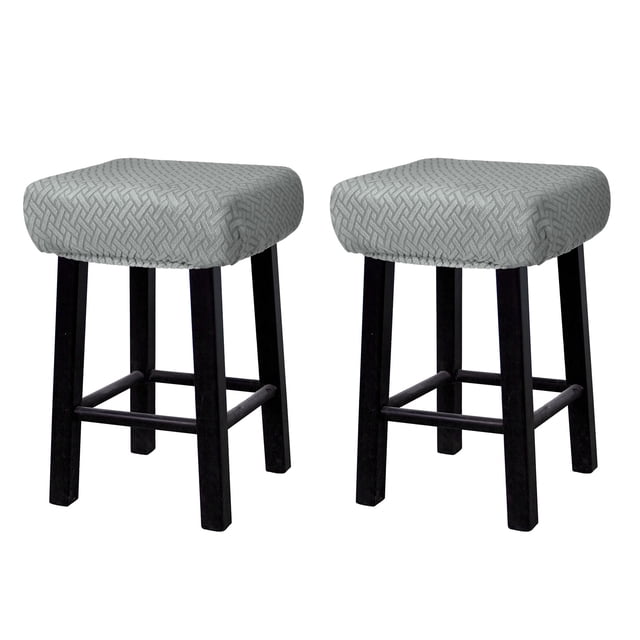 2pcs Fundas para Taburetes Rectangulares, Fundas para Taburetes de Bar, Funda para Asiento de Silla de Banco de Madera Gris Claro