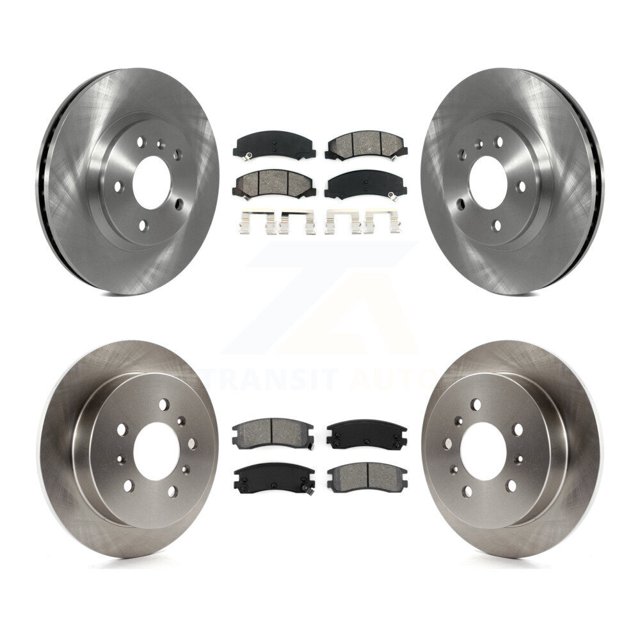 Transit Auto Front Rear Disc Brake Rotors and Semi-Metallic Pads Kit for Car Chevrolet Impala Monte Carlo K8S-103002