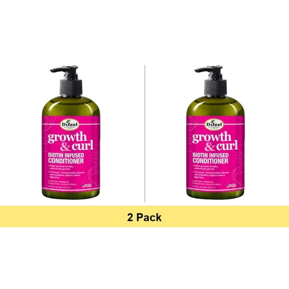 Difeel Growth Curl Shampoo & Conditioner 2-Pack - Hair Growth Formula