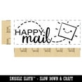 thumbnail image 2 of Happy Mail Smiling Package Letter Self-Inking Rubber Stamp Ink Stamper for Business Office - Red Ink - Large 2-3/4 Inch, 2 of 7