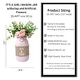 thumbnail image 4 of It's a Girl Mason Jar Centerpiece for Baby Shower Girl, Light Pink Painted and Distressed Mason Jar Wrapped In Burlap, Silk Flowers Included, Baby Shower Decorations for Girl, Baby Shower Centerpiece, 4 of 4