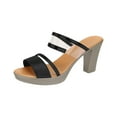 thumbnail image 4 of Quaouag Women's Chunky Block Heels Sandals Open Toe Strappy Heel Mules Slip On Dressy Summer Formal Prom Party Dress Shoes, 4 of 4