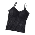 thumbnail image 3 of Womens Plus Size T-Tops New Women’s Lace Tank Tops Adjustable Straps Hollow out Camisole Summer Fashion Sleeveless Layering Cami Tops with Built Bras,L, 3 of 3