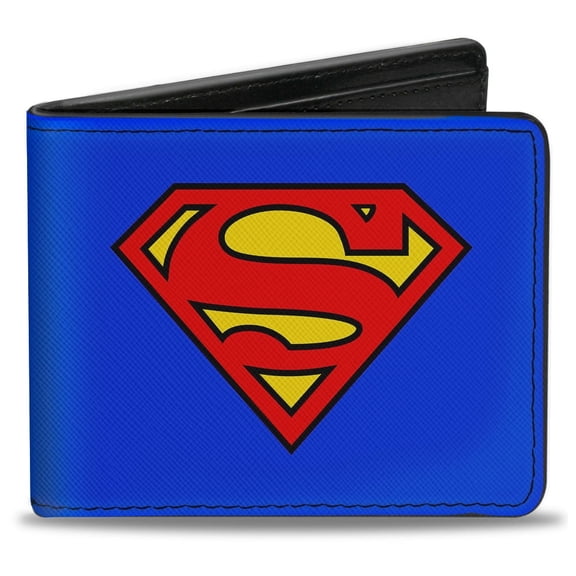 DC Comics Wallet, Bifold, Superman Shield Blue, Vegan Leather