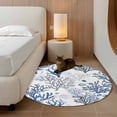 thumbnail image 3 of Blue Coastal Round Area Rug 4 FT, Non Slip Indoor Outdoor Rug, Summer Nautical Ocean Beach Coral Fish Washable Soft Circular Carpet Non-Shedding Floor Mat for Coffee Table Nursery Foyer Balcony, 3 of 8