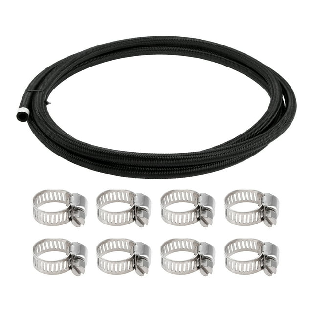Kit de línea de combustible 3/8" de Unique Bargains, manguera de vacío de 12 pies, manguera de combustible automotriz con 8 abrazaderas, 1 juego